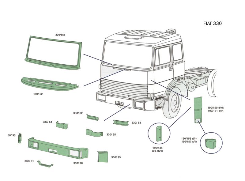 Ricambi cabina Iveco Fiat 330_1