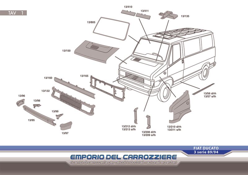 Ricambi carrozzeria Fiat Ducato dal '89 al '94
