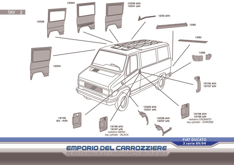 Ricambi carrozzeria Fiat Ducato dal '89 al '94