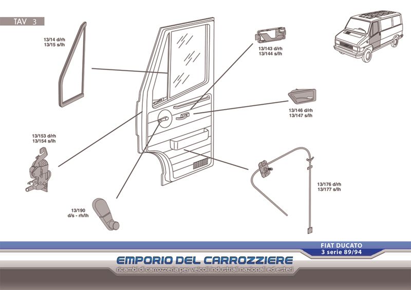 Ricambi carrozzeria Fiat Ducato dal '89 al '94